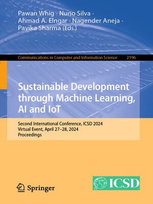 cover image of Sustainable Development through Machine Learning, AI and IoT